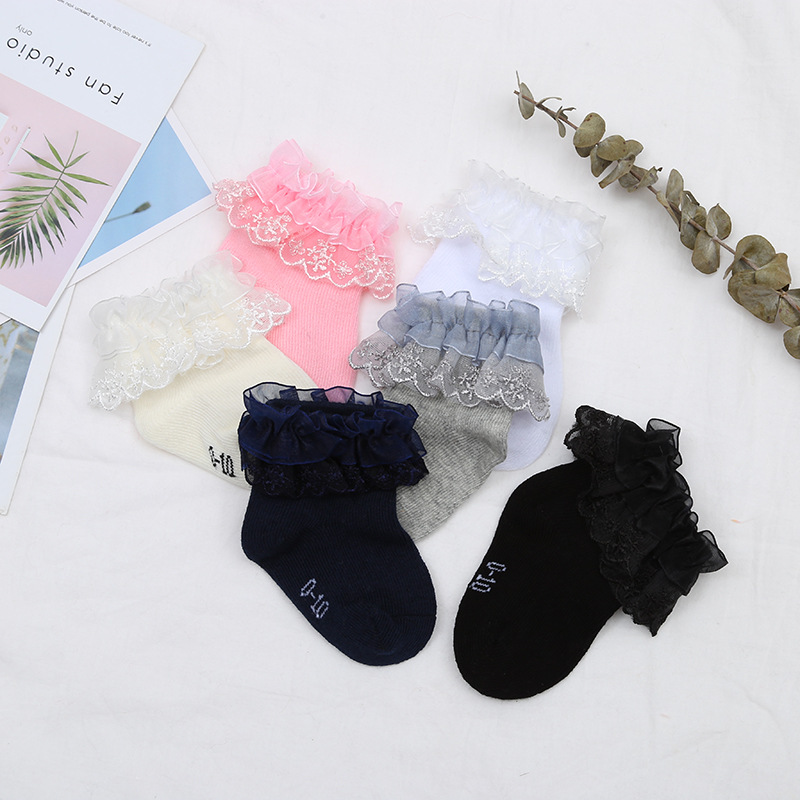 小贝奇蕾丝裙边童袜2019春夏时尚子透气舒适婴儿袜厂家批发