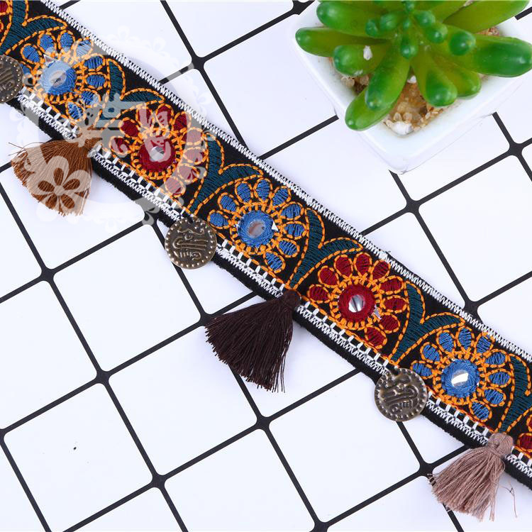 Direct sales from the manufacturer of new ethnic nail bead webbing tassels for DIY clothing, scarves, bags and home textile accessories details Picture