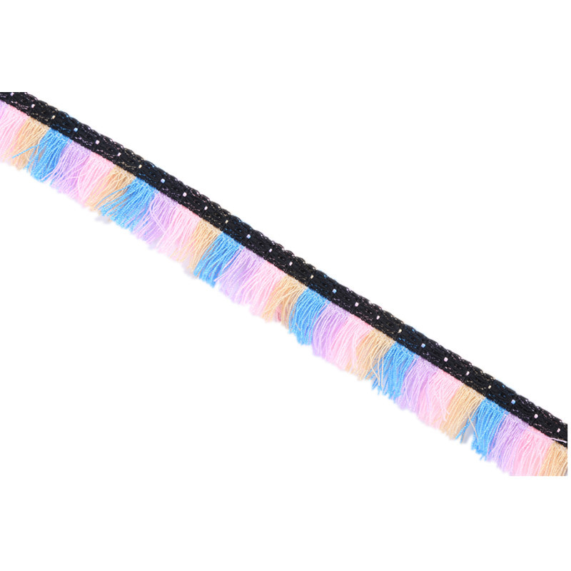 En stock 3CM de ancho multicolor korea pequeño aroma viento correas jacquard pestañas flecos franja mojón cordones accesorios Application Scenario