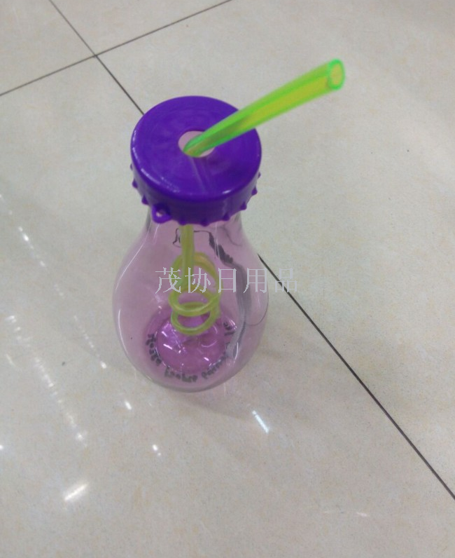 Straw drink cup creative cup with cord and straw cup