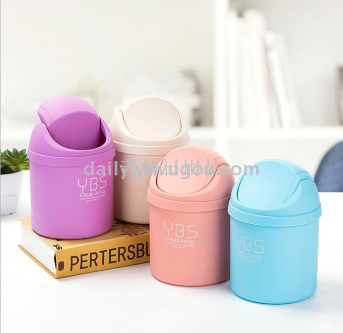 1407 Small desktop garbage can mini creative with lid Household kitchen guest refuse table storage bucket T