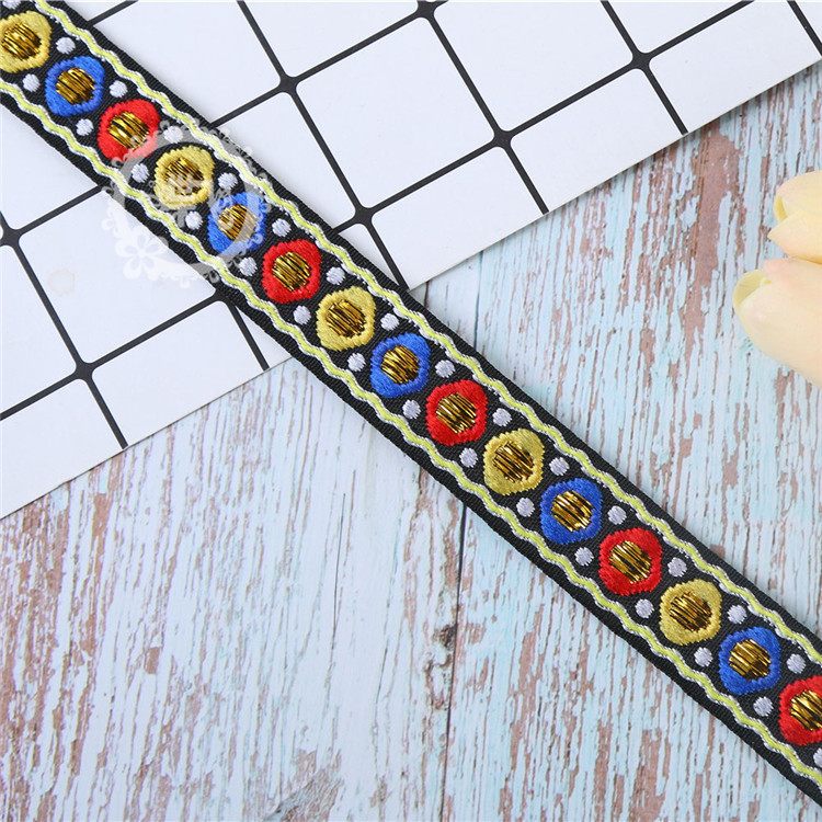 High-Grade Embroidery 2.5Cm Fringe Lace Diy National Style Clothing Accessories Ribbon Shoes And Hats Accessories Lace Specification drawing