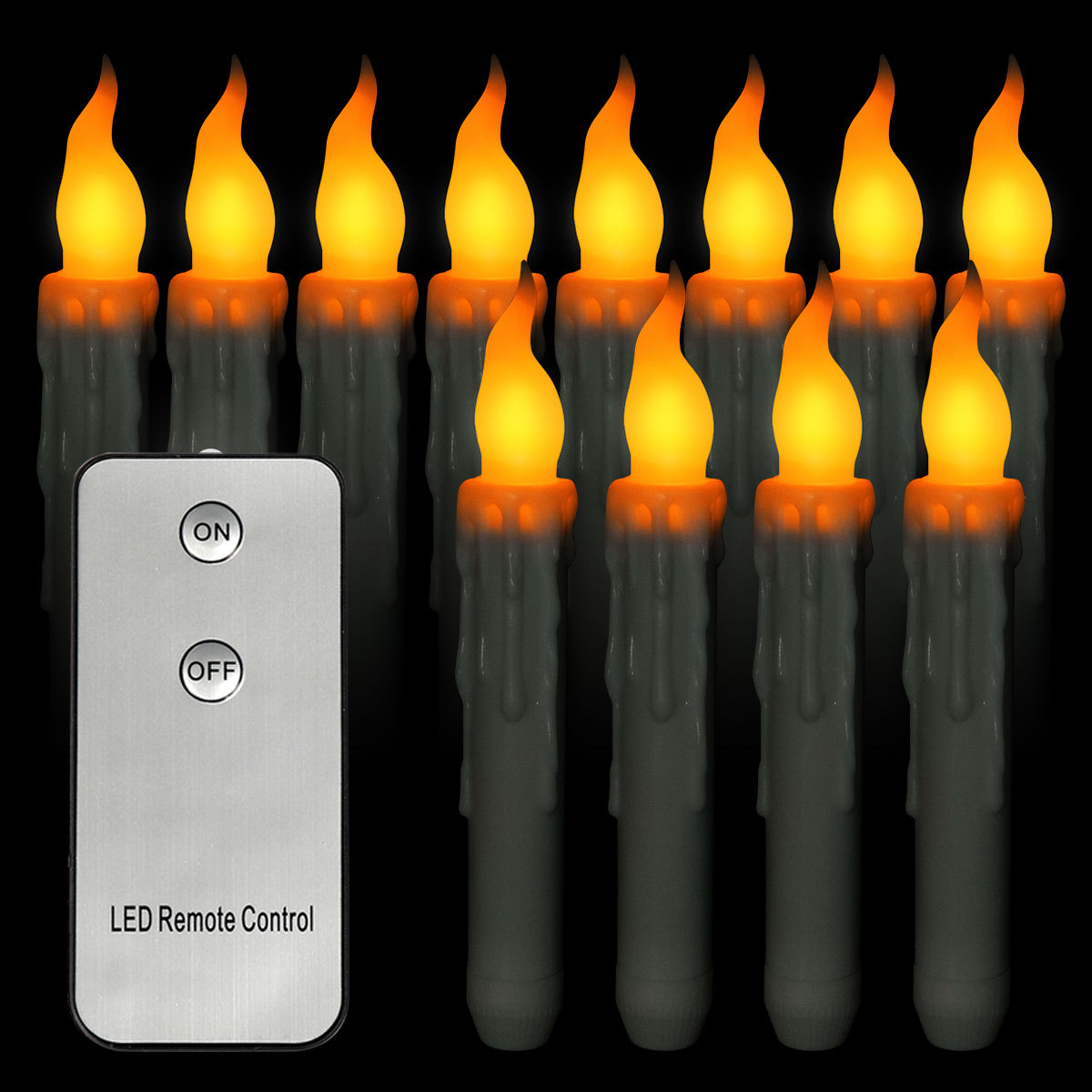 Cross-border creative remote control candle LED candle tears remote control cone candle remote control long pole candle