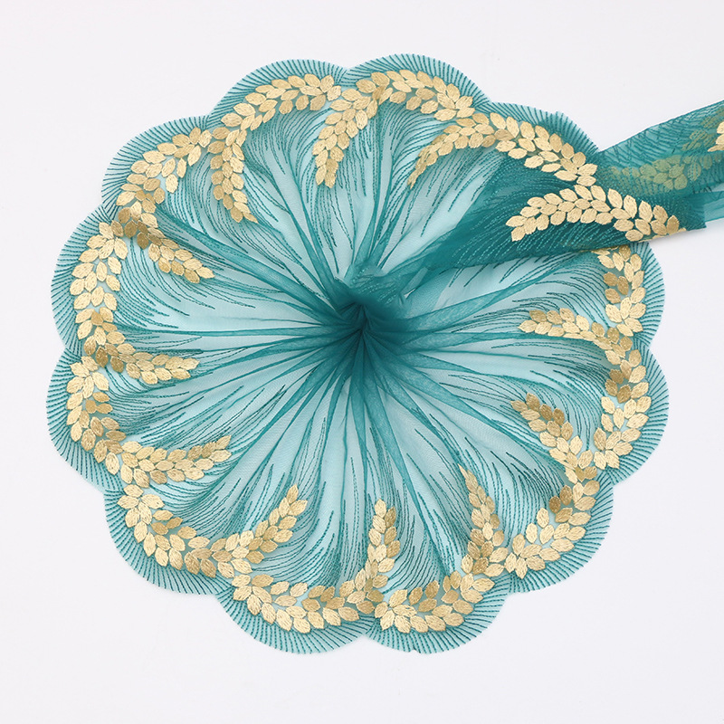 Polyester mesh yarn polyester embroidery lace clothing accessories handmade DIY headwear manufacturers direct sales 18CM hot wholesale thumbnail