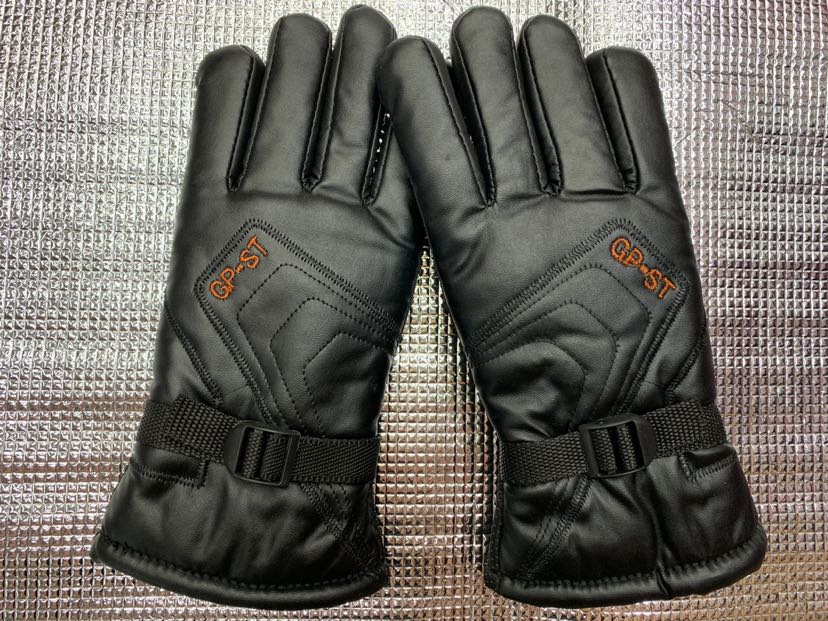 Guantes de cuero invierno ciclismo hombre cálido al aire libre impermeable engrosado más algodón más veludo esquí antifrío antideslizante motocicleta Specification image