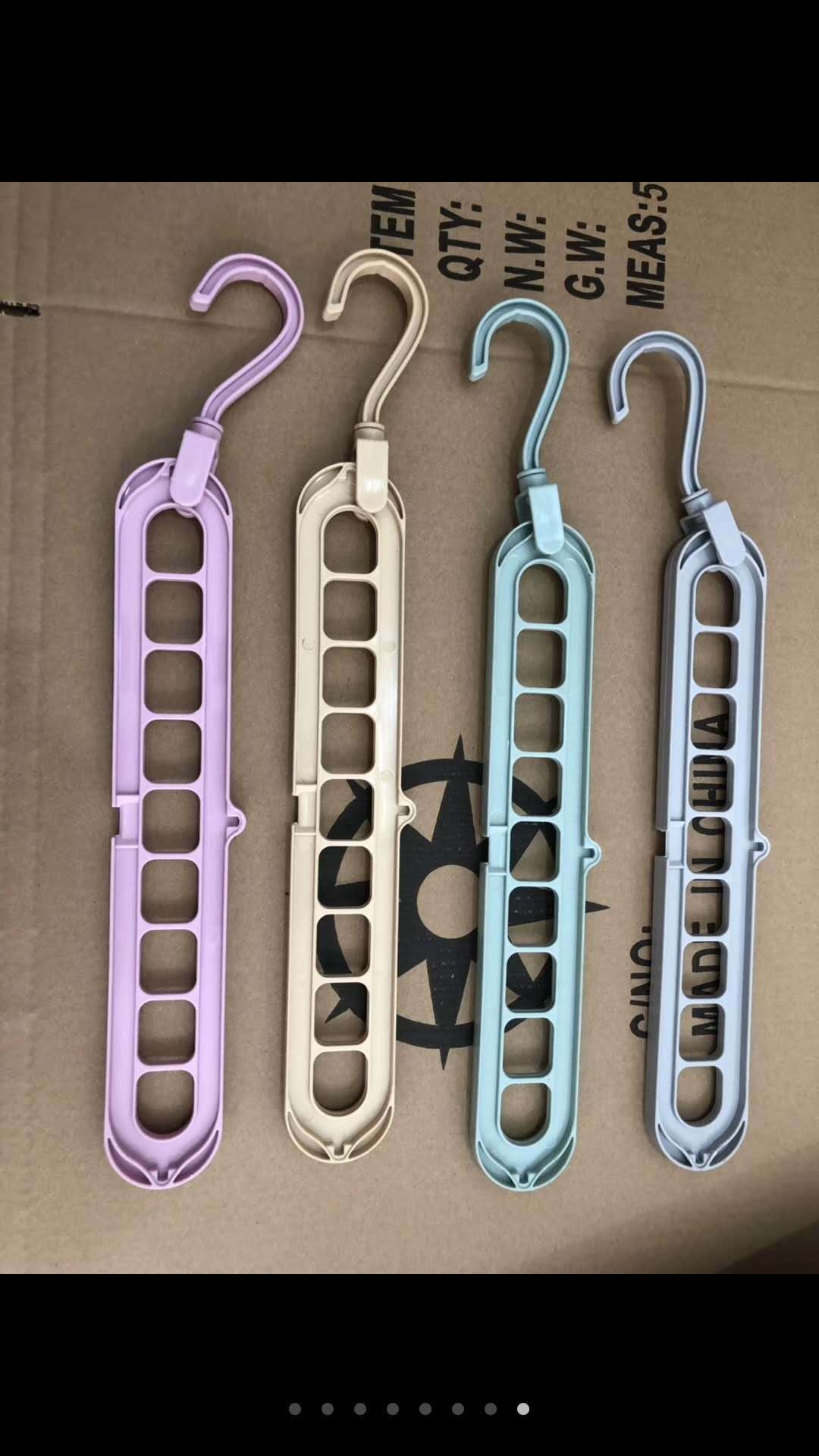 多功能9孔可折叠魔术衣架 创意旋转收纳神器塑料防滑多层九孔整理细节图