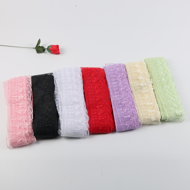 Transparent mesh lace embroidery tissue box mirror Lace storage basket Fabric DIY accessories wedding sofa