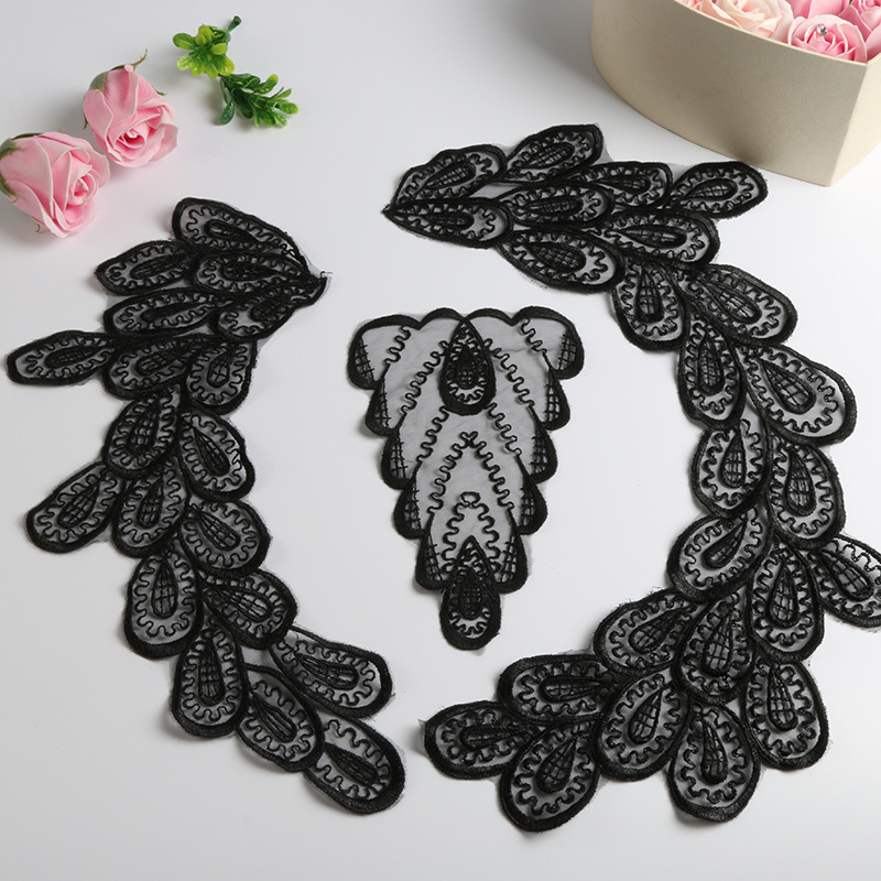 Net cloth lace embroidery flower collar garment Garment accessories corsage collar sleeves matching front and back collar