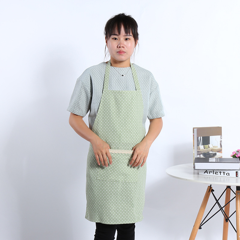 Japanese simple foreign trade full cotton linen anti - oil apron Korean version style sleeve garment kitchen household thumbnail