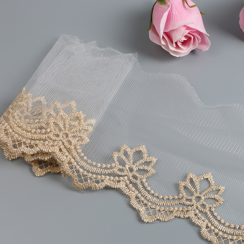 厂家直销透明网纱刺绣饰品服装家居布艺配件材料10CM