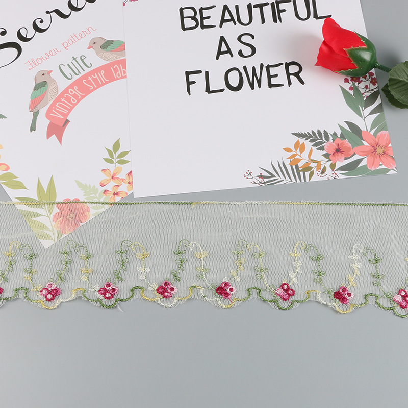 网布蕾丝刺绣段染线异形线螺旋花边服装饰品芭比娃娃辅料现货9CM细节图