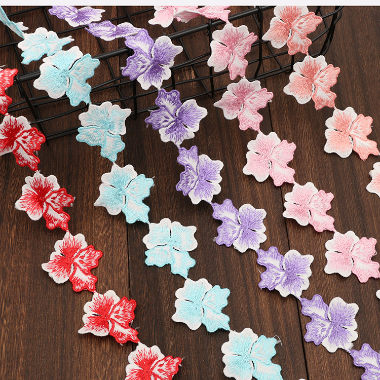 Multi-color water soluble lace embroidery lace Ethnic style clothing accessories DIY handmade home lace 4.5cm thumbnail