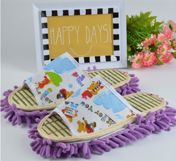 Chenier slippers, coral slippers, lazy slippers, detachable and washable mopping slippers, absorbent sticky wool slippers Application Scenario