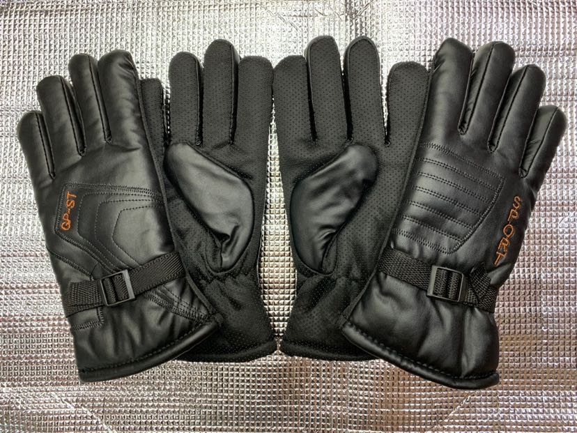 Guantes de cuero invierno ciclismo hombre cálido al aire libre impermeable engrosado más algodón más veludo esquí antifrío antideslizante motocicleta