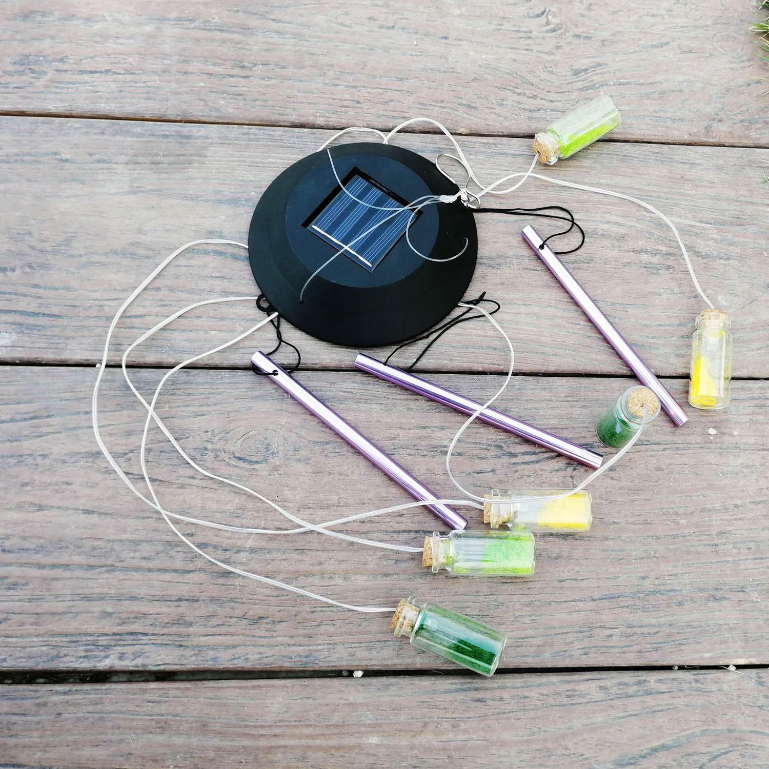 Solar wind chimes colorful flashing wind chimes string solar energy outdoor courtyard decorative wind chimes lights