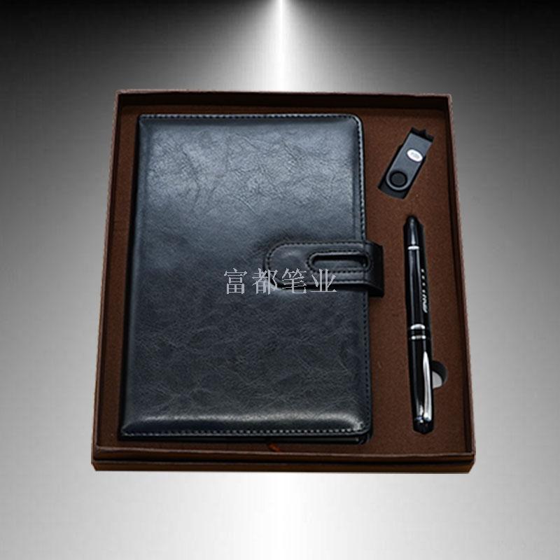 Creative and fashionable USB flash drive gift set customization company LOGO USB with signature pen and notebook set gift details Picture