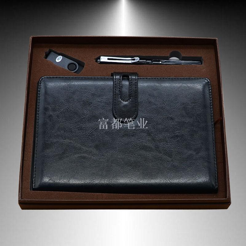 Creative and fashionable USB flash drive gift set customization company LOGO USB with signature pen and notebook set gift Specification image