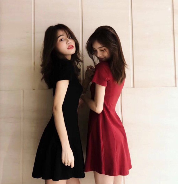 Herben-style little black dress for women, with a retro cinched waist, makes them look petite. Hong Kong-style fresh and light dress for women in summer