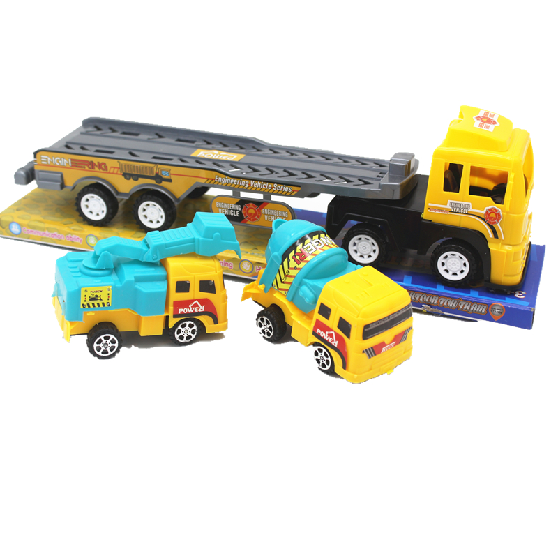 Children's engineering vehicle toy inertial tractor truck simulation container truck car boy toy car model Specification image