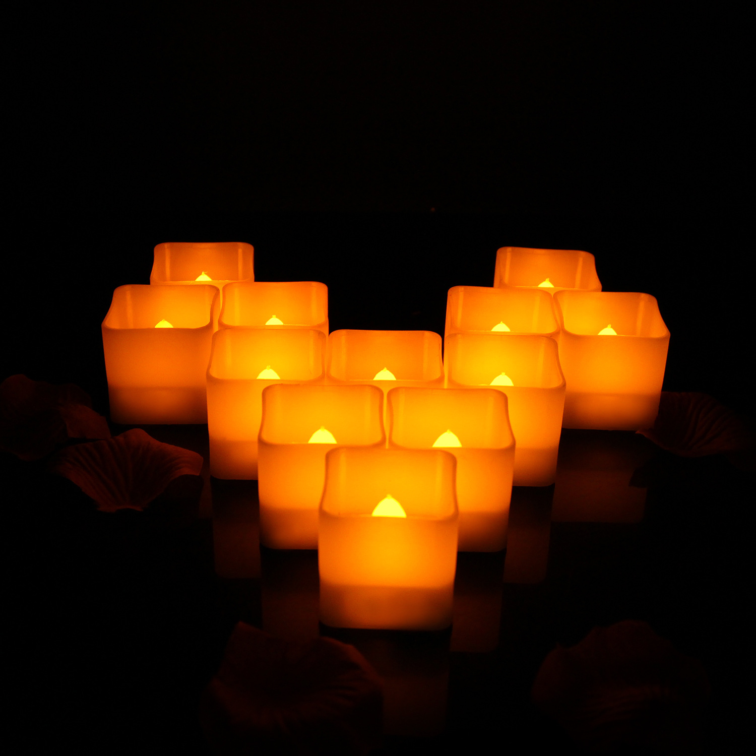 Creative candle light Smokeless environmental friendly small tea wax electronic candle LED square candle