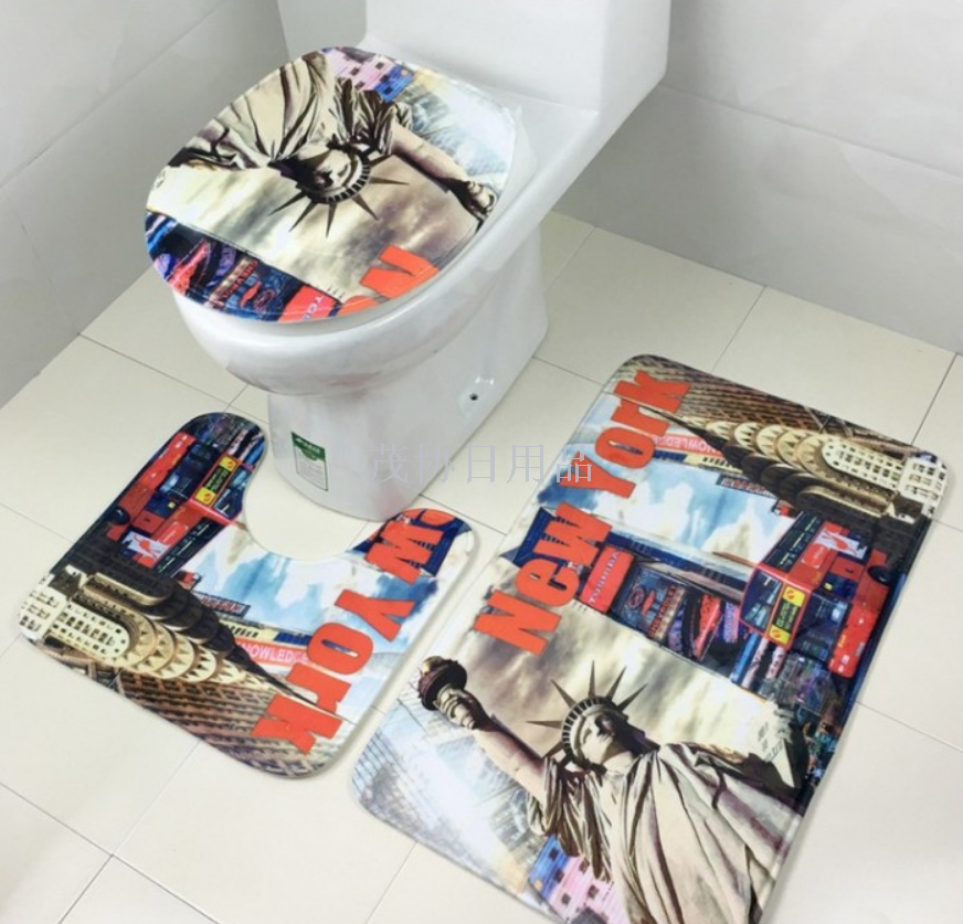 3D地垫浴室垫 无纺布pvc防滑底 房间垫装饰 速卖通爆款产品图