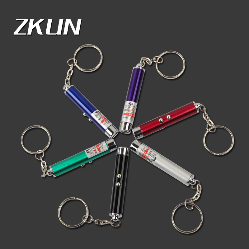 多功能迷你LED小电筒 红外线激光小电筒钥匙环挂饰教鞭笔厂家ZK-8