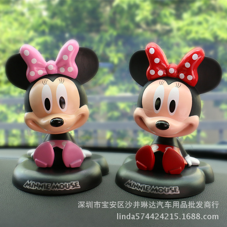 鑫侬卡通汽车内饰品米老鼠车载摇头公仔汽车摆件玩具玩偶娃娃产品图