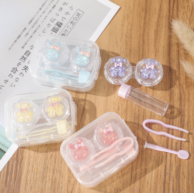 新款炫彩美瞳伴侣盒 卡通形象隐形眼镜护理盒 小礼品赠品批发