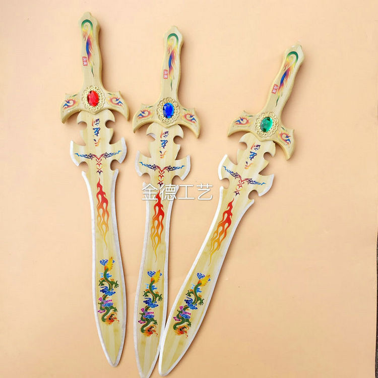 竹木刀剑 彩色天龙剑表演道具青龙剑刀剑景区畅销款 货号81617