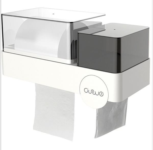 Multi-functional tissue box, toilet without perforation, washroom storage rack, bathroom storage, wall-mounted tissue box Application Scenario