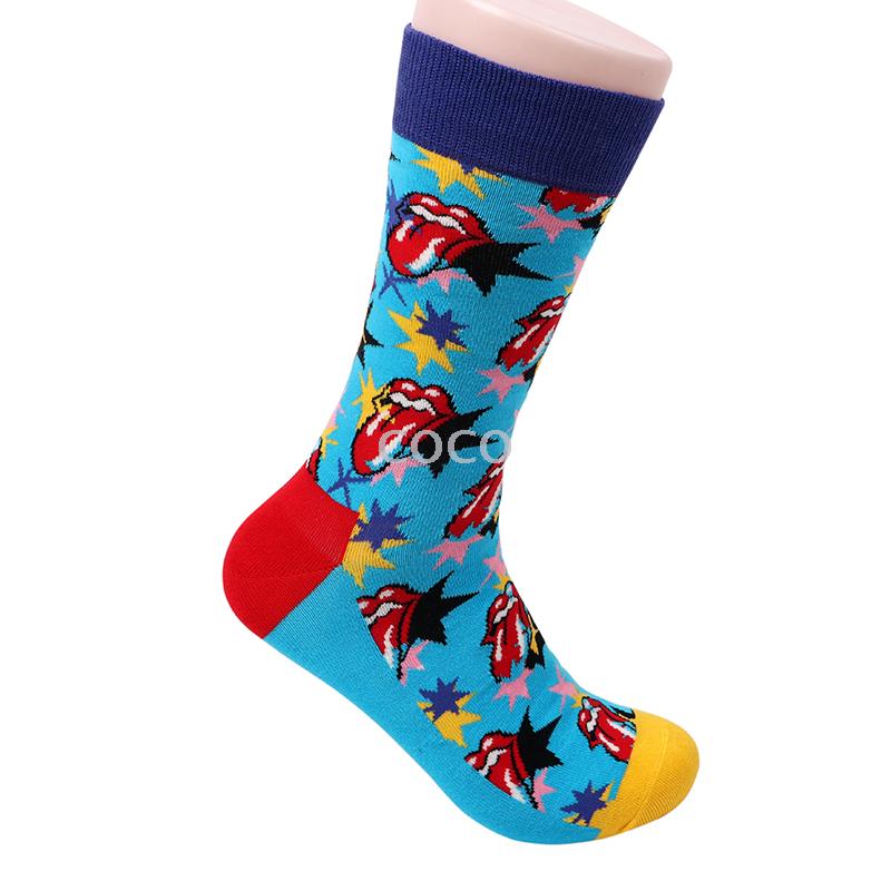 New Happy Socks Male Personality Lip Tongue Tube Socks Summer Sweat Absorption Against Color Deodorant Socks Manufacturers Wholesale details Picture