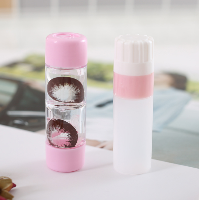 Cartoon Pink Panther Contact lens case, RGP double-head hard colored contact lens box, Companion box, double-set box, 3-pair set Application Scenario