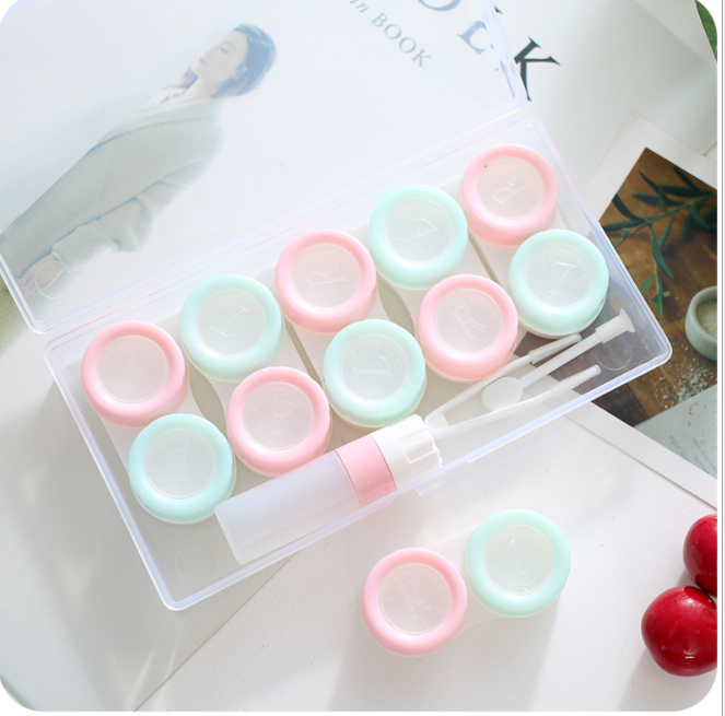 Contact myopia glasses case Contact lenses case Companion case Double case Care case 5 pairs of LR contact lens case