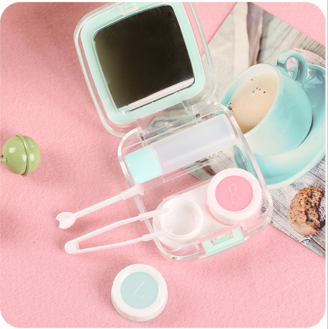 Wholesale of Korean cartoon creative contact lens cases, watermelon fruit color contact box, cute double box and companion box details Picture