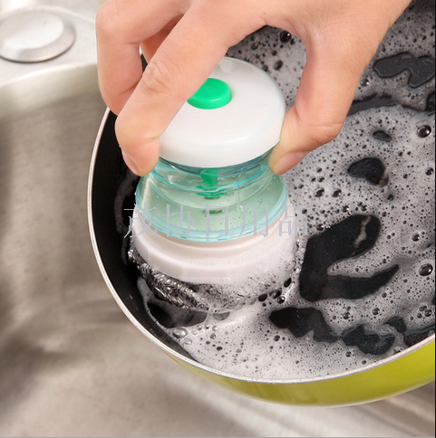 Hydraulic cleaning ball household dishwashing liquid steel ball can be added cleaning liquid wash pot brush kitchen gadgets