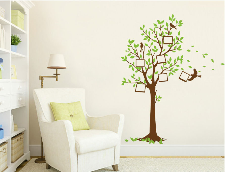 Fresh photo frame tree photo wall wall paste living room bedroom sofa wall background decoration can be removed from the paste thumbnail