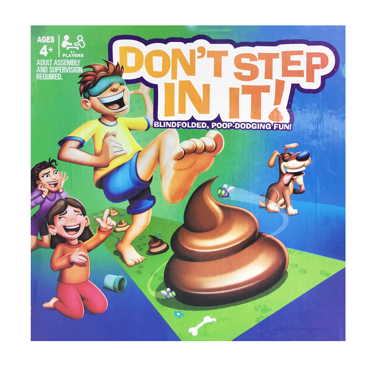 Blindfolded poop stomping game Don't STEP IN IT to get bad luck
