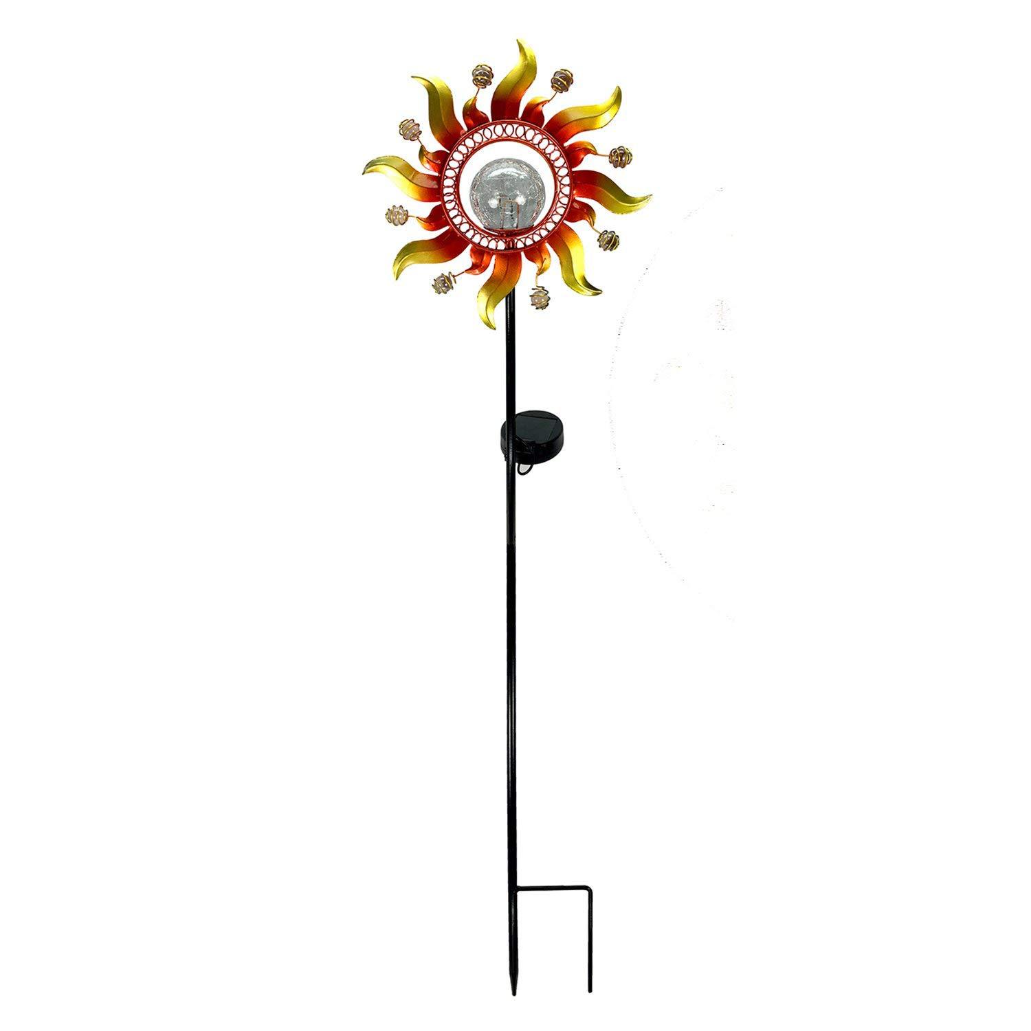 Sun flower iron art lamp LED solar energy iron art garden lamp sun shaped crafts outdoor insert