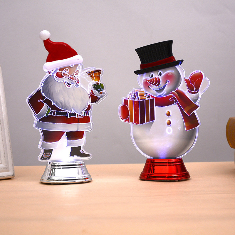 Creative products: 3D acrylic Santa Claus Snowman night lights, new and unique gifts, cross-border bestsellers details Picture