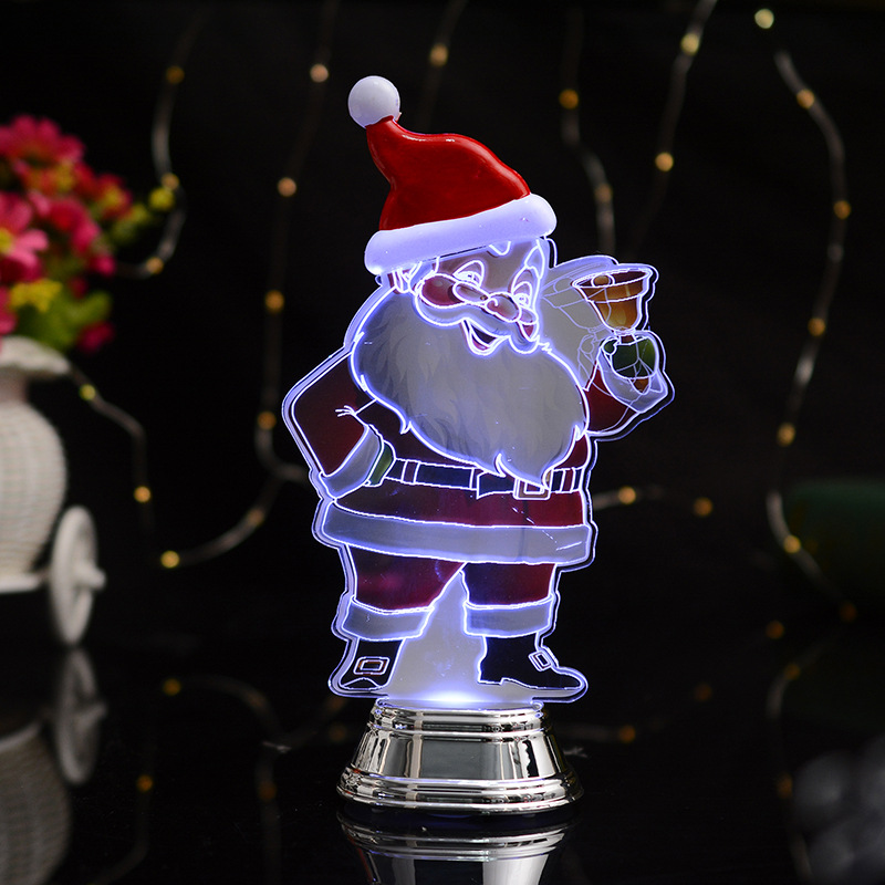 Creative products 3D Acrylic Santa Snowman Night light new strange gifts cross-border explosive