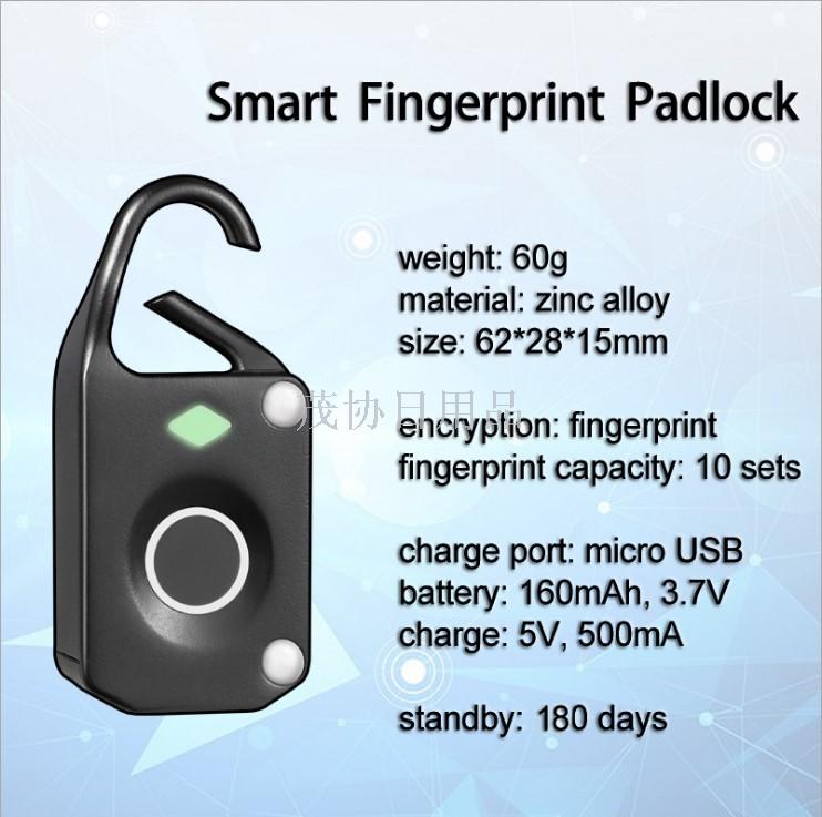 Portable fingerprint lock, smart luggage, business cabinet, student dormitory, gym, fingerprint padlock, small lock head Application Scenario