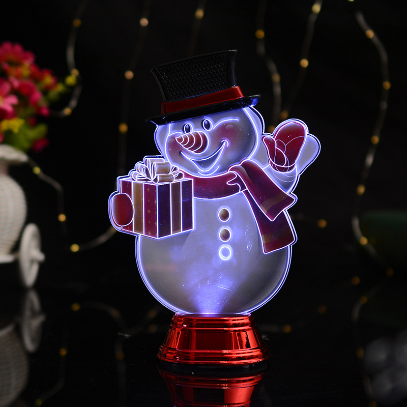 Creative products: 3D acrylic Santa Claus Snowman night lights, new and unique gifts, cross-border bestsellers Specification image