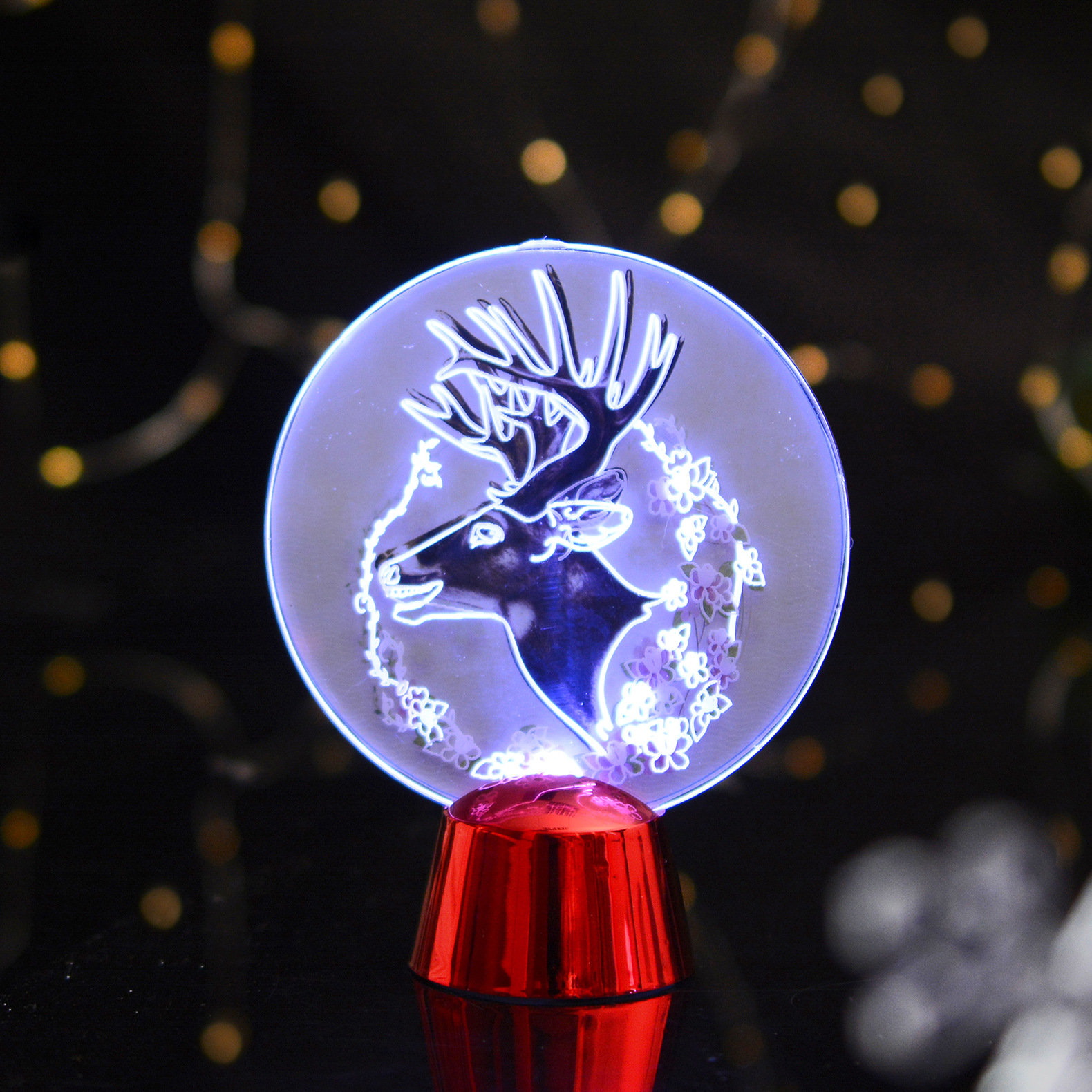 跨境专供2019新款发光圣诞装饰创意3D小夜灯亚克力发光LED礼品灯