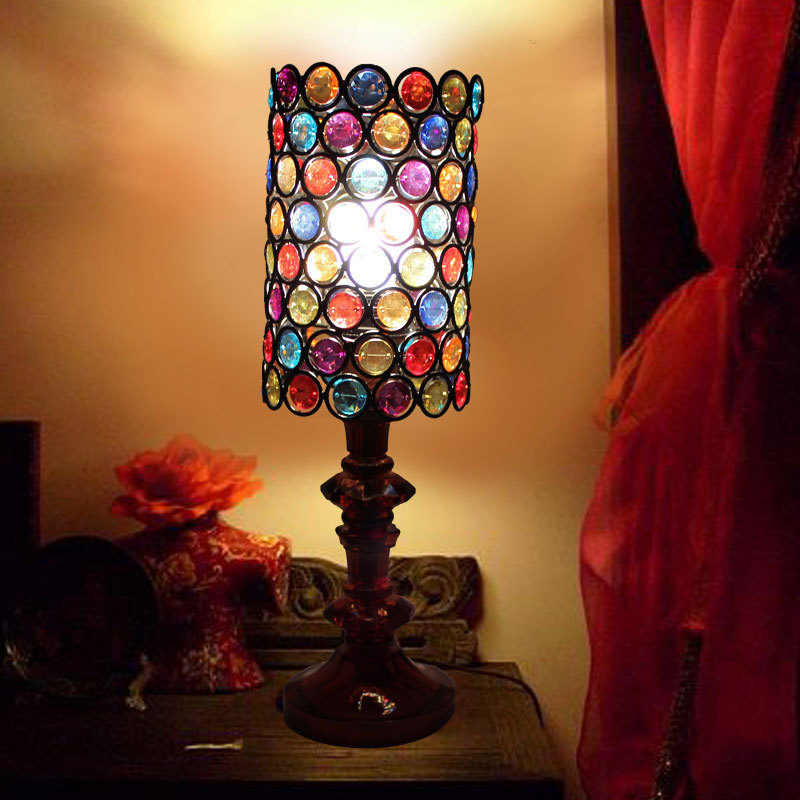 European noble table Lamp American beaded table lamp bedroom living room children room bedside lamp
