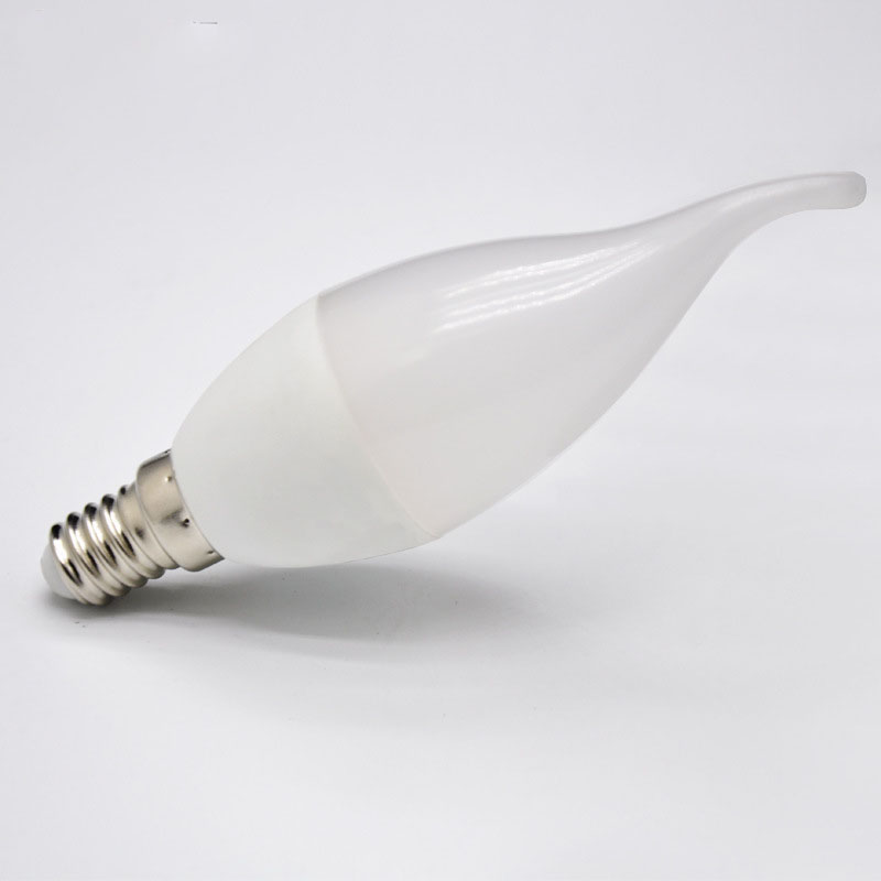 LED candle lamp E27 draw-end bubble E14 pointed bubble plastic wrap aluminum energy saving lamp crystal chandelier