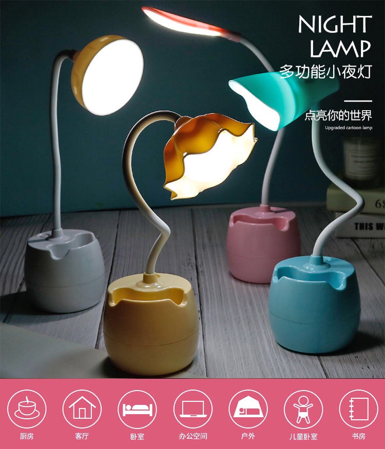 Creative new USB charging eye-protecting desk lamp, student desk night light, bedroom LED bedside lamp details Picture