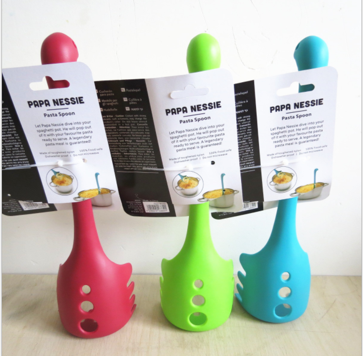 Papa Nessie Dinosaur slotted spoon Noodle Scoop, Loch Ness Monster Noodle scoop details Picture