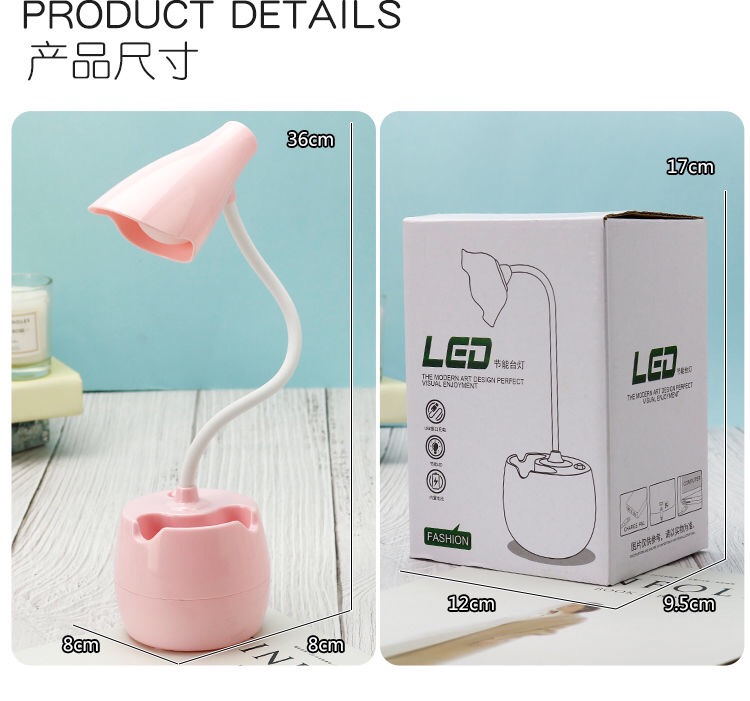 Creative new USB charging eye-protecting desk lamp, student desk night light, bedroom LED bedside lamp Specification image