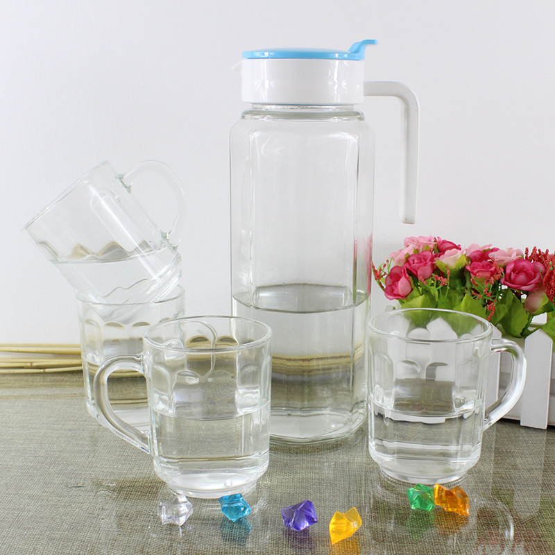 Factory direct sales of 5-piece household daily-use cold water kettle set, Qiankun kettle set, juice water cup and cold water kettle set details Picture