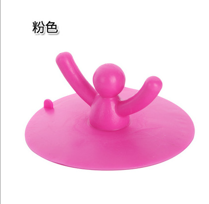 Cute little figures can lift the sink water-blocking plug, silicone floor drain cover, kitchen and bathroom bathtub odor-proof sewer cover Specification image